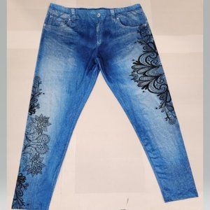 Plus Floral Print Jeggings